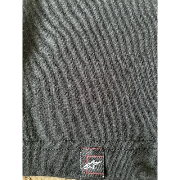 Alpinestars Sportswear RPM Short Sleeve Polo Shirt Black Moto Logo Medium JBHS - Picture 10 of 11